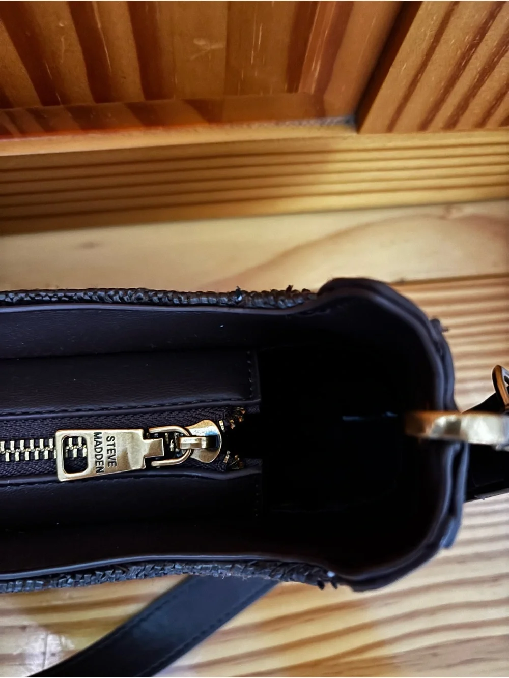 NWOT Brown Woven Steve Madden Shoulder Purse - Picture 5 of 8